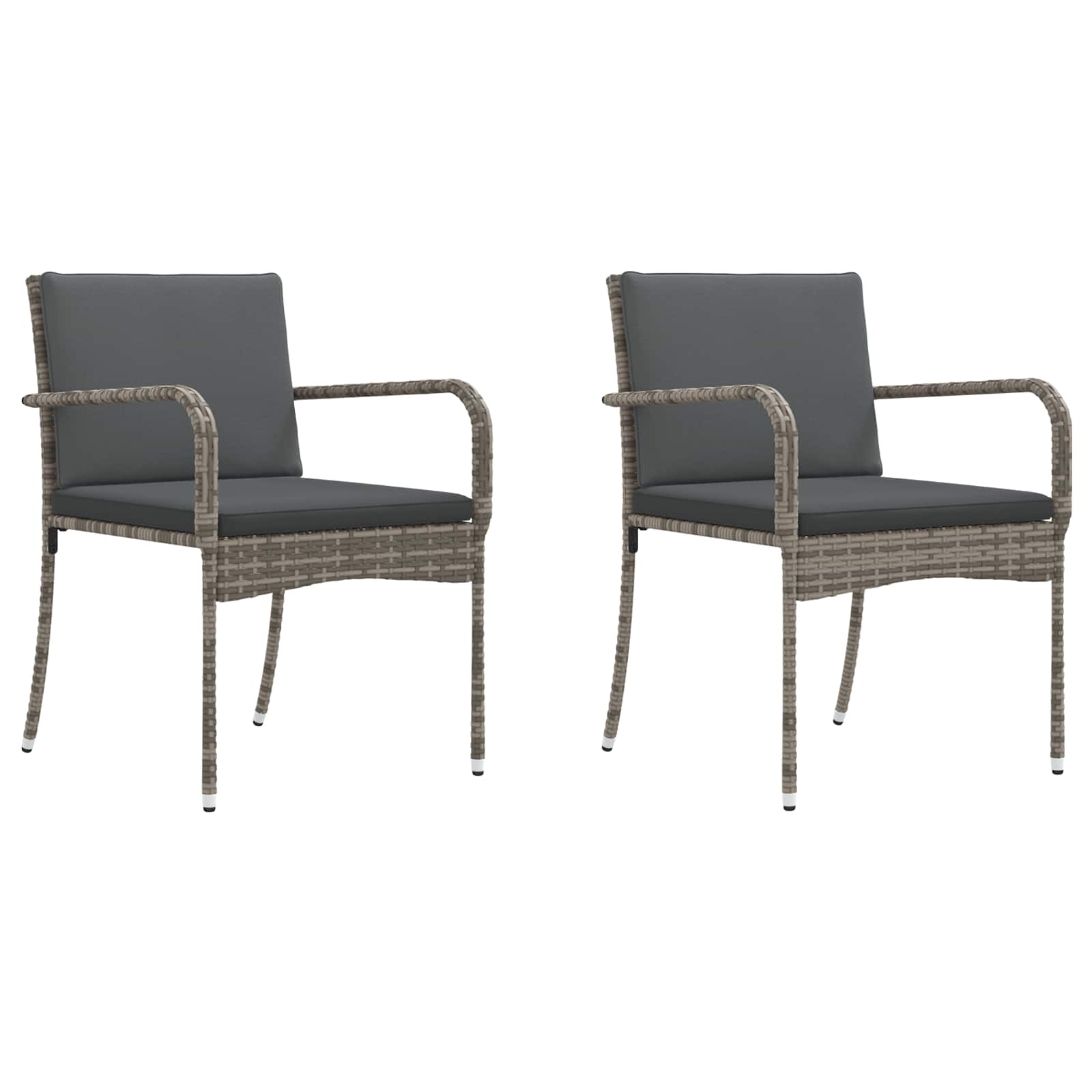 Conjunto bistro de jardim 3 pcs cinzento vime PE