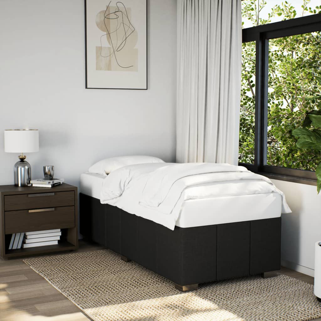 Estrutura de cama sem colchão 80x200 cm tecido preto