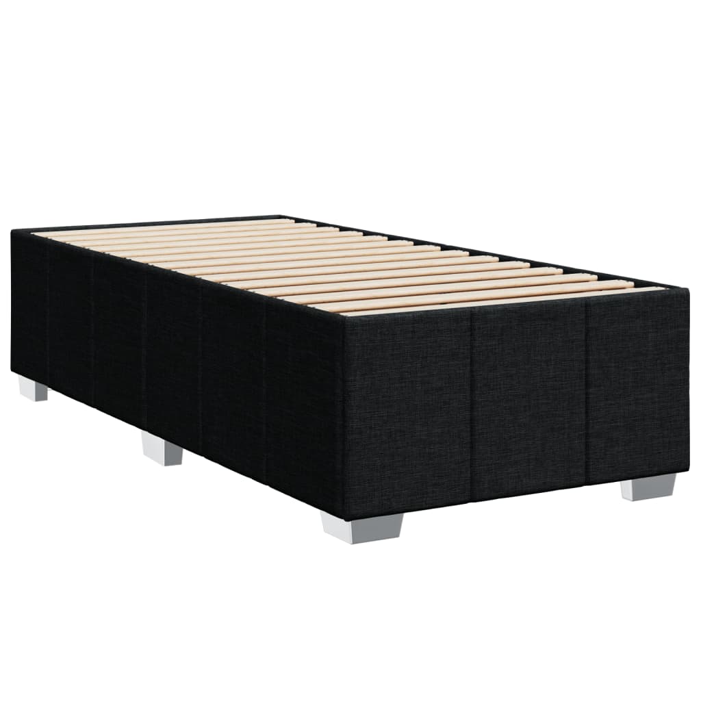 Estrutura de cama sem colchão 80x200 cm tecido preto