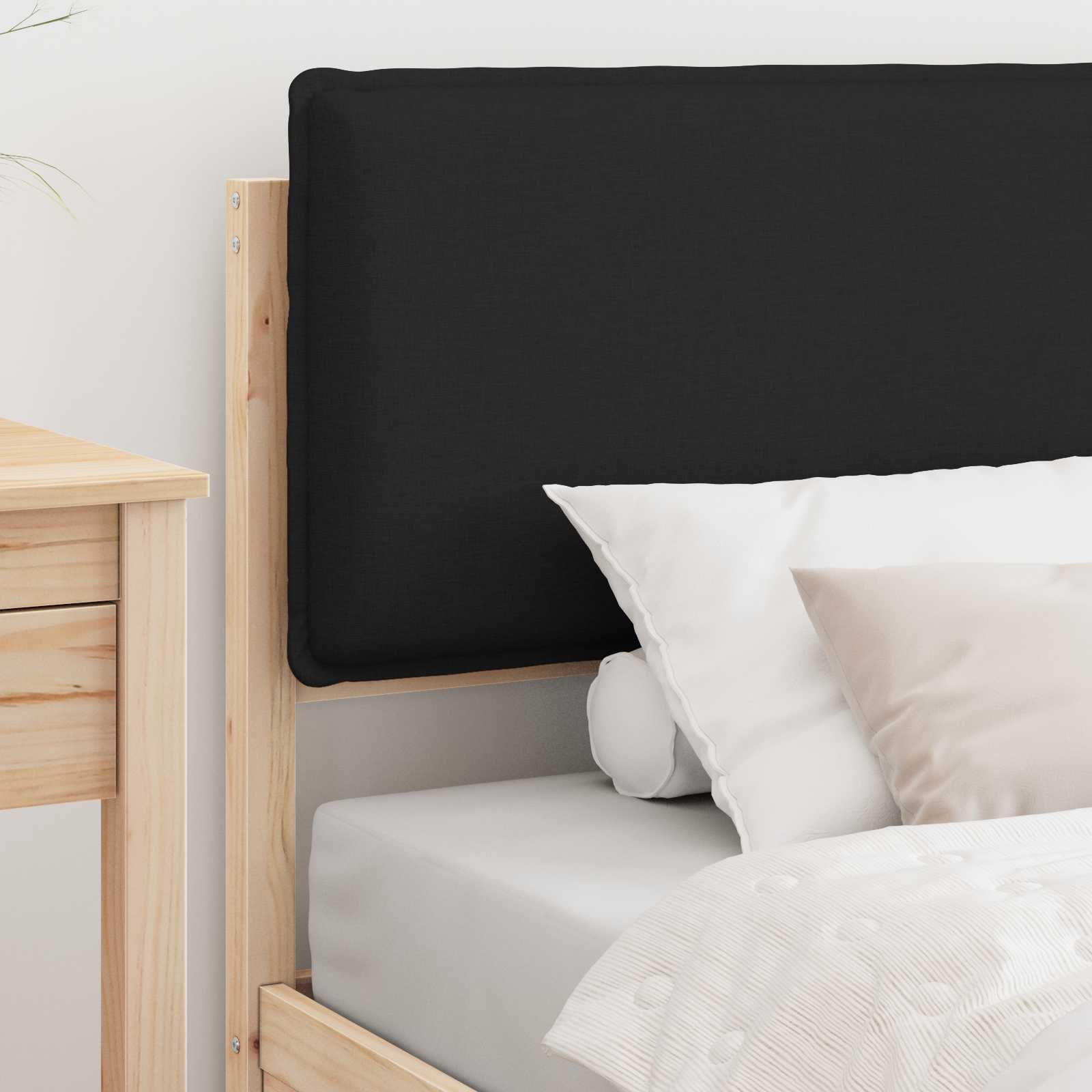 Estrutura de cama com cabeceira estofada preto 90 x 200 cm