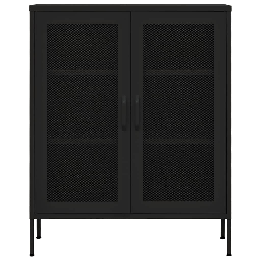 Armário de arrumação aço 80x35x101,5 cm preto