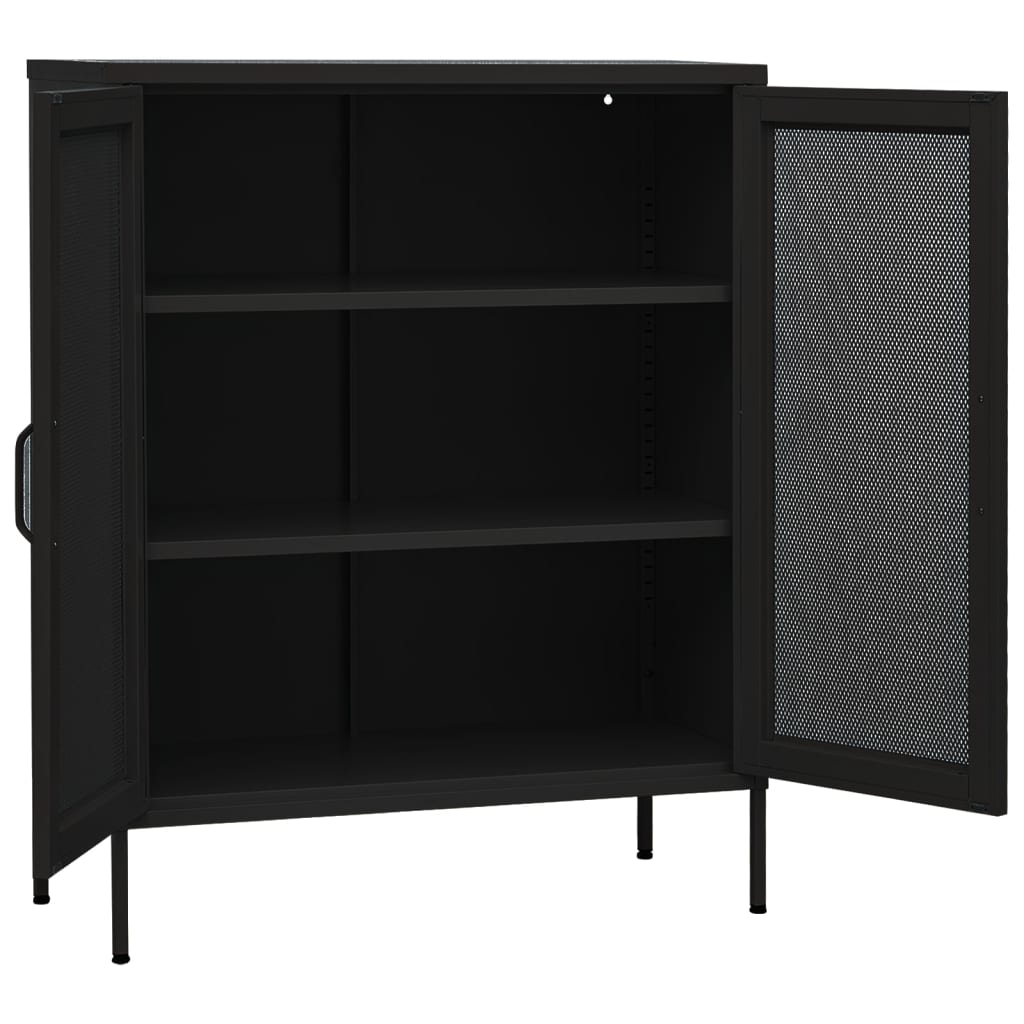 Armário de arrumação aço 80x35x101,5 cm preto