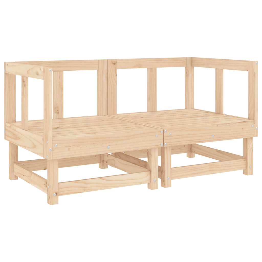 Sofás de canto para jardim 2 pcs madeira de pinho maciça