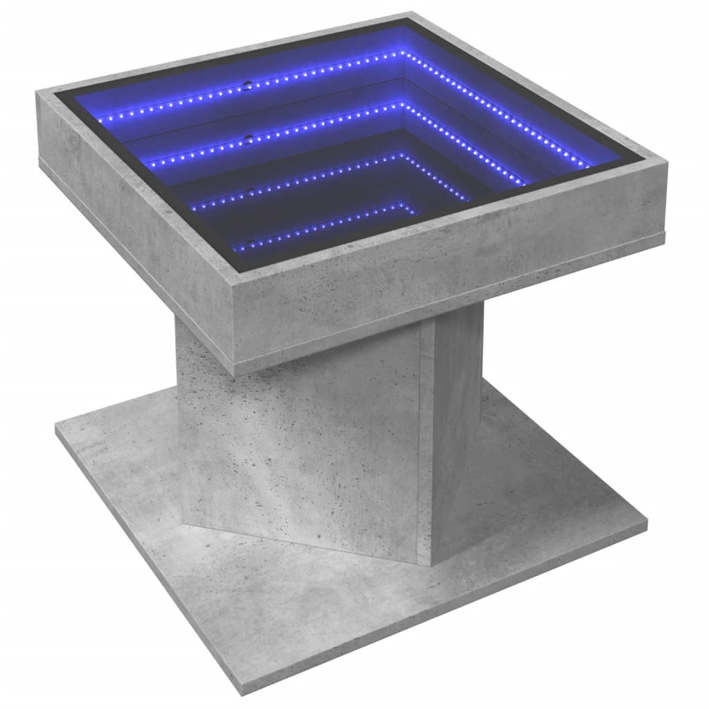 Mesa de centro c/ leds 50x50x45 cm madeira processada
