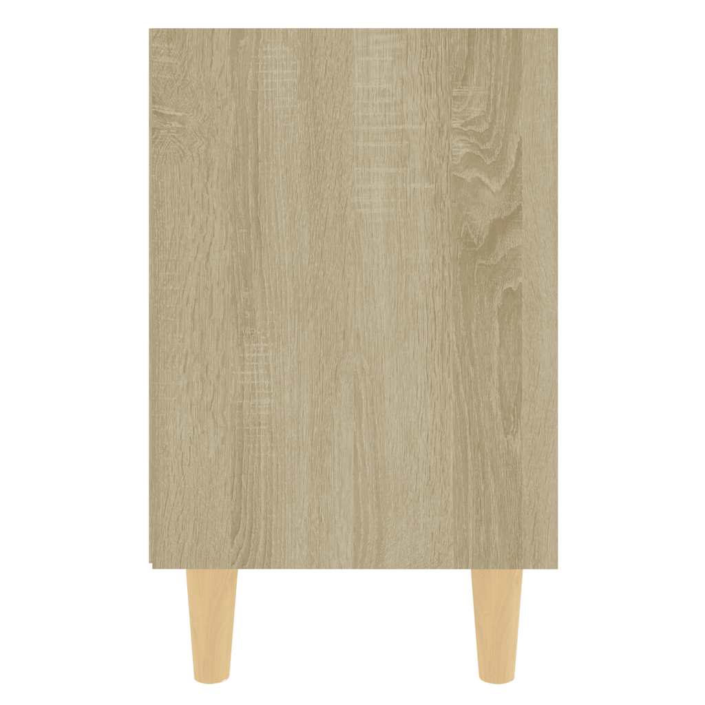 Mesa cabeceira pernas madeira maciça 40x35x50cm carval. sonoma