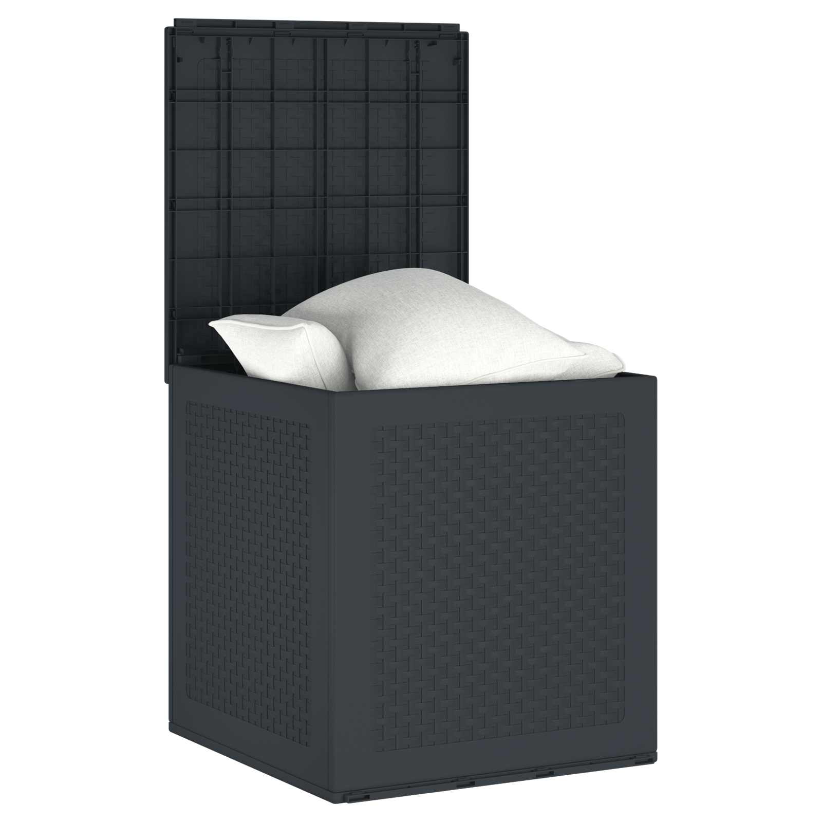 Caixa de armazenamento antracite 55 x 53 x 57 cm polipropileno