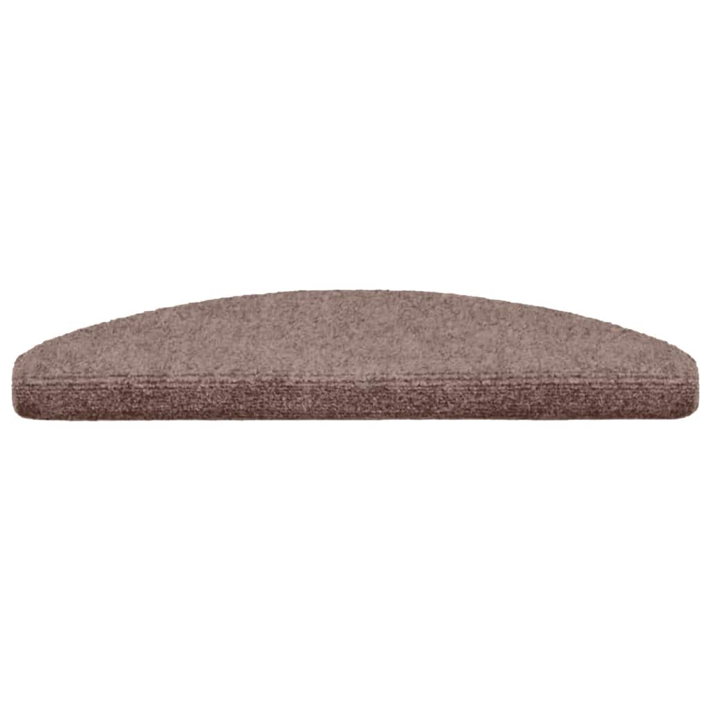 Tapetes de escada autoadesivos 10 peças 65x21x4 cm marrom claro meia-lua grande