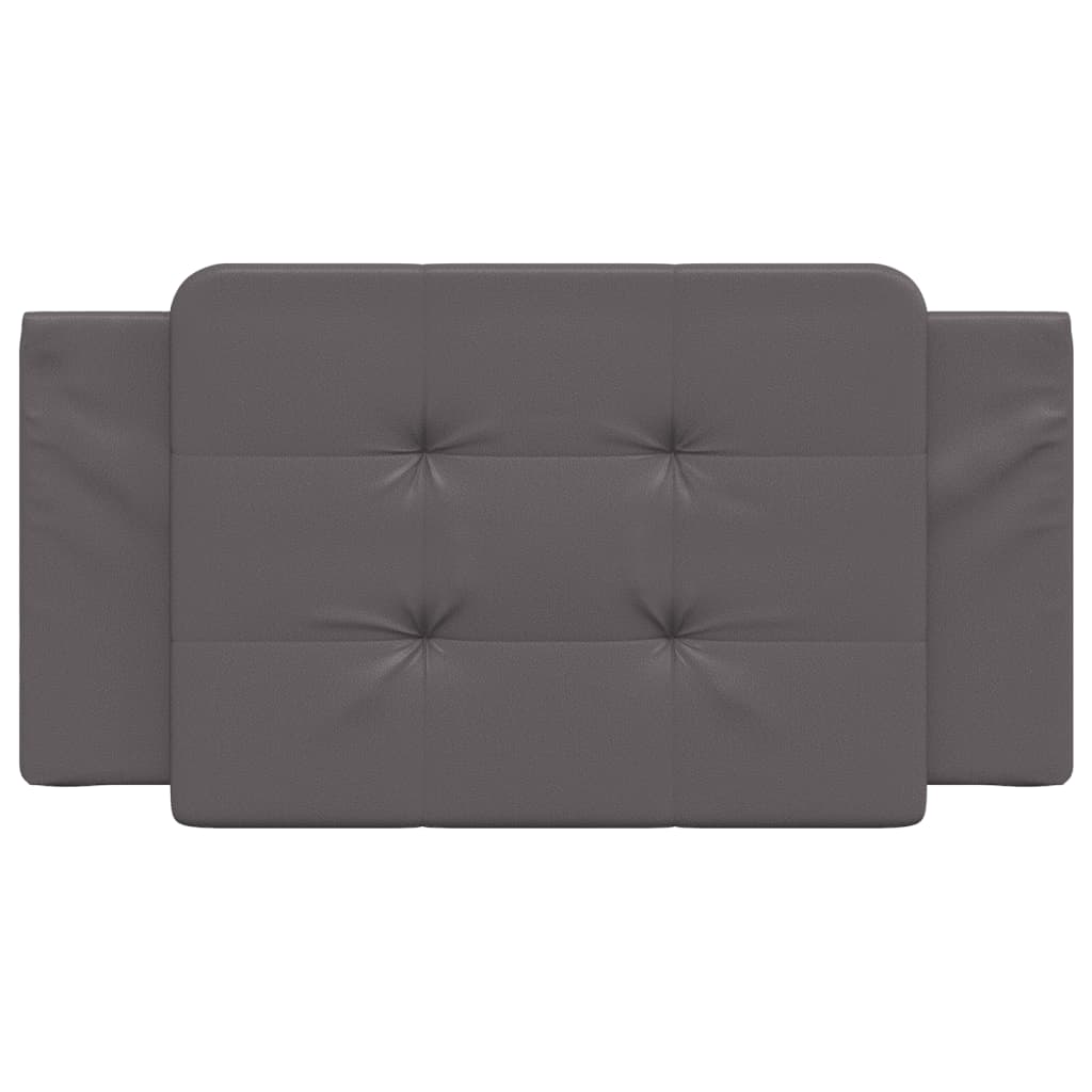 Almofadão de cabeceira zadar 100 cm couro artificial cinzento
