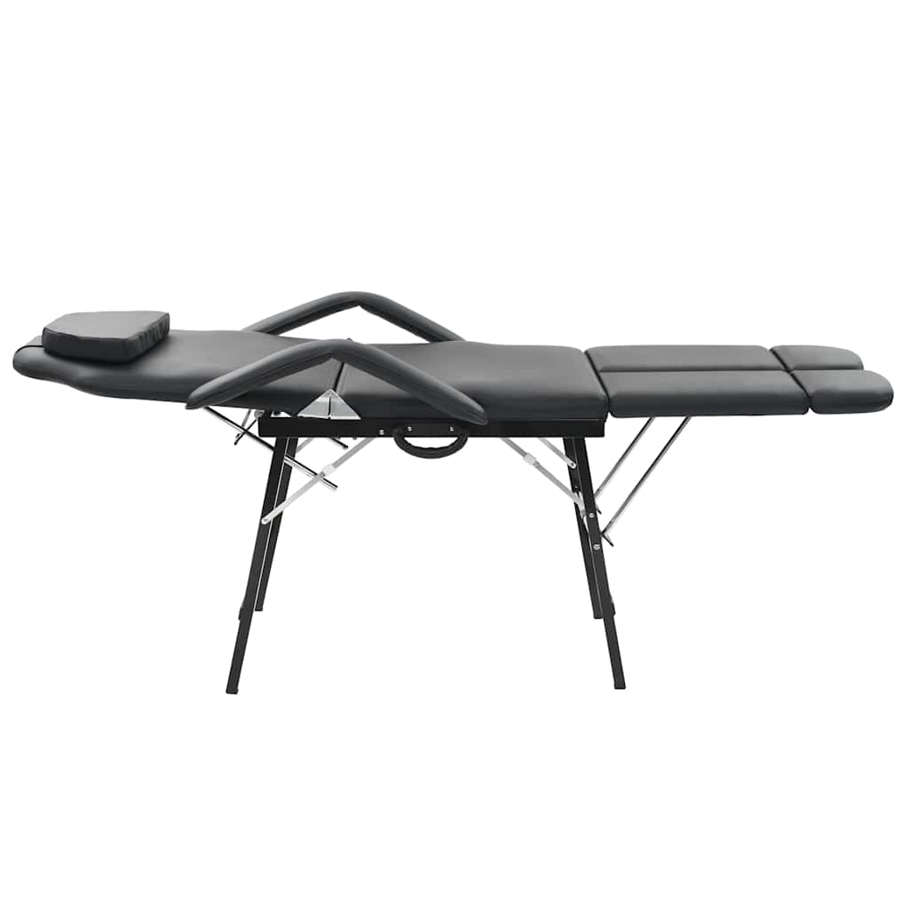 Cadeira esteticista portátil couro artificial 185x78x76cm preto