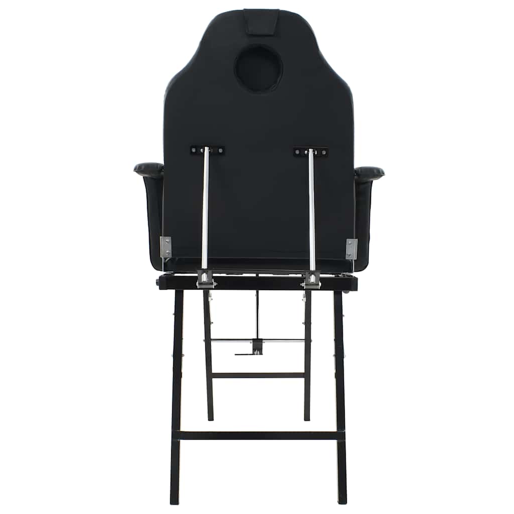 Cadeira esteticista portátil couro artificial 185x78x76cm preto