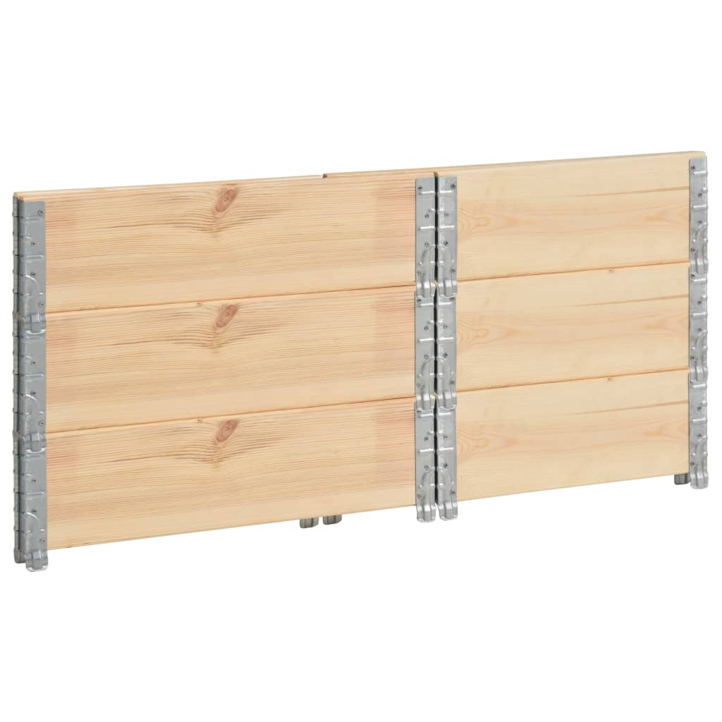 Colares para paletes 3 pcs 60x80 cm madeira de pinho maciço