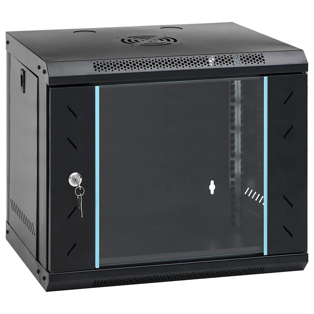 Armário de rede com armazenamento preto 53 x 45 x 45 cm aço