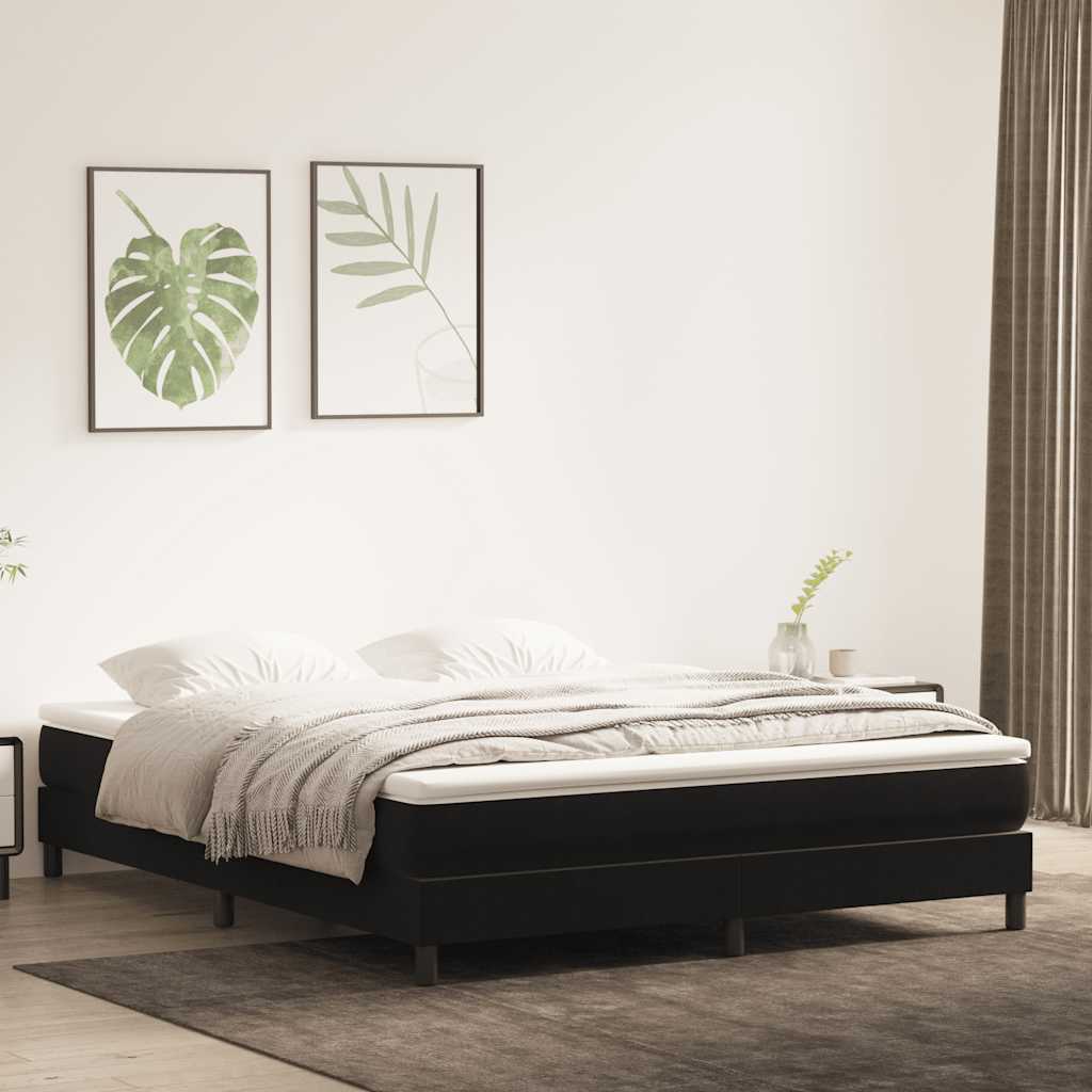 Cama com molas sem colchão 180x220 cm veludo preto