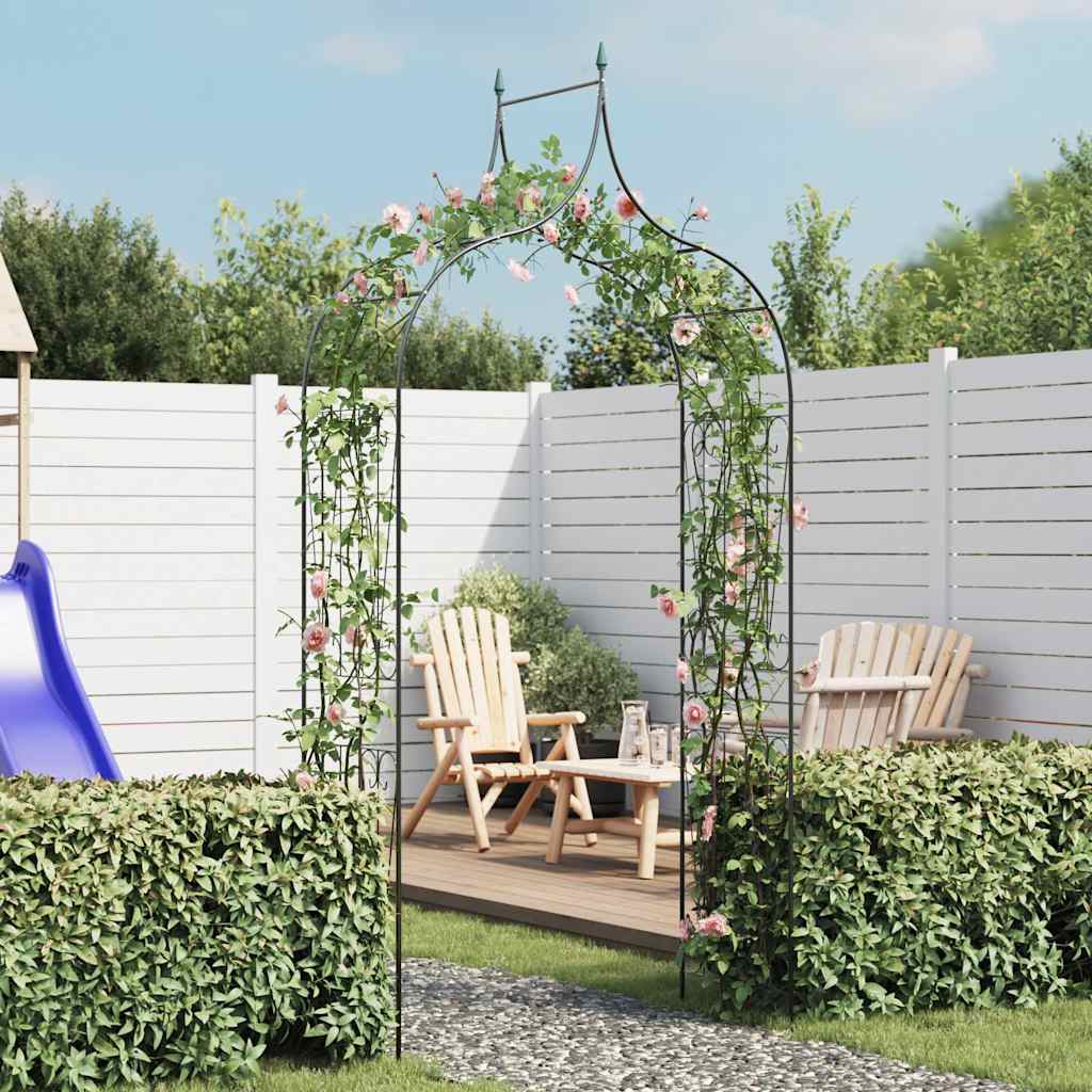 Arco de jardim para plantas trepadeiras verde-escuro