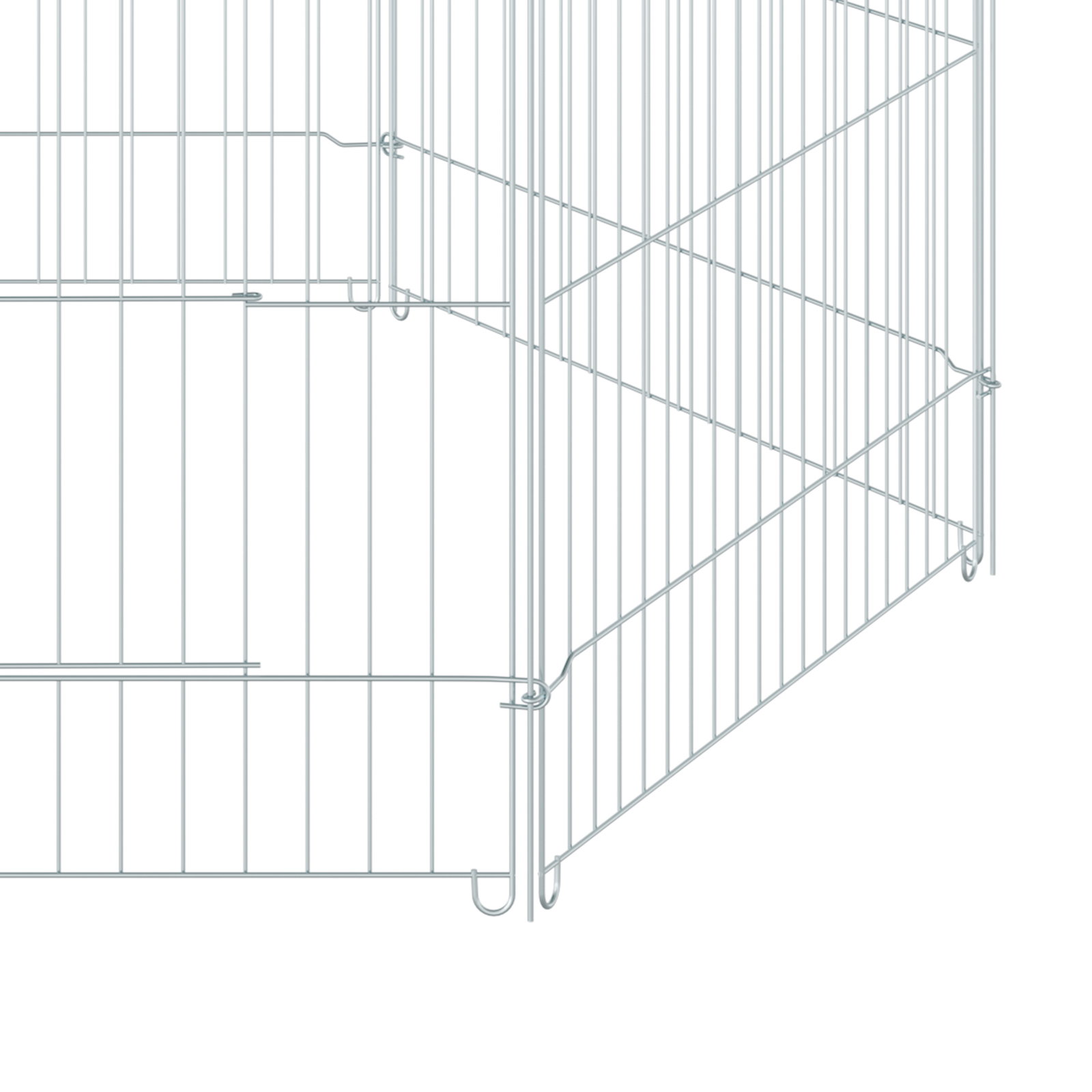 Parque para Animais de Estimação com 6 Painéis 59x60cm Dobrável Cerca para Animais de Estimação com Porta com Trava e Toldo Supe