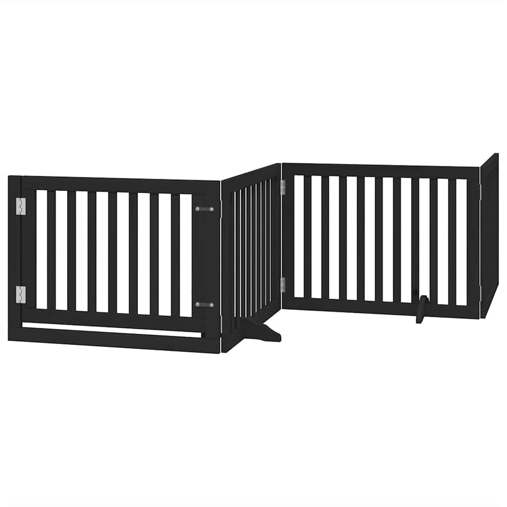 Portão p/ cães com porta dobrável 12 painéis 960 cm álamo preto
