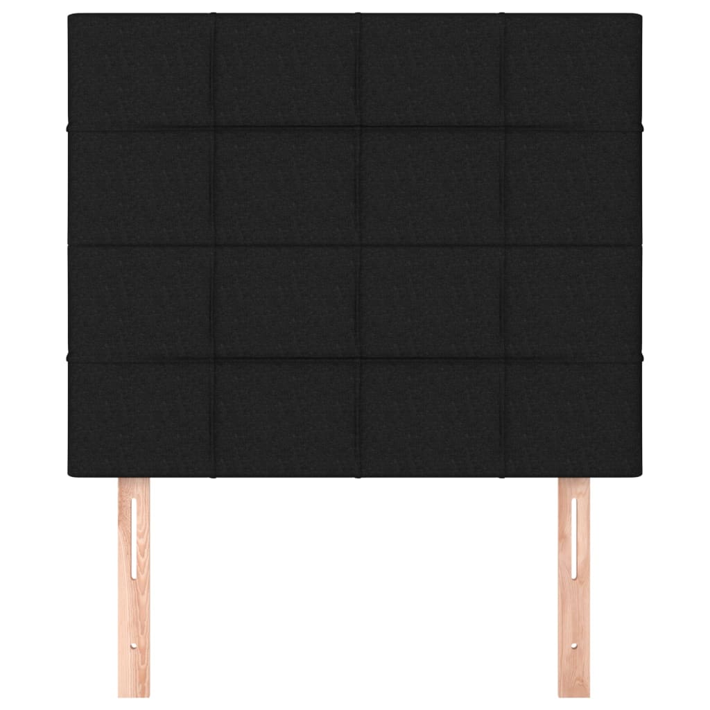 Cabeceira preta 90x5x118/128 cm tecido