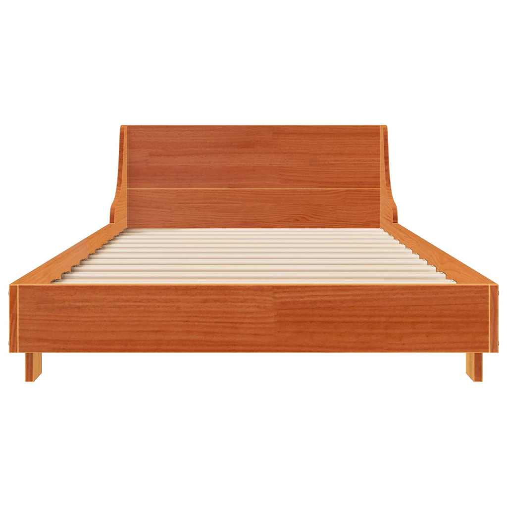 Cama sem colchão 100x200 cm pinho maciço castanho-mel