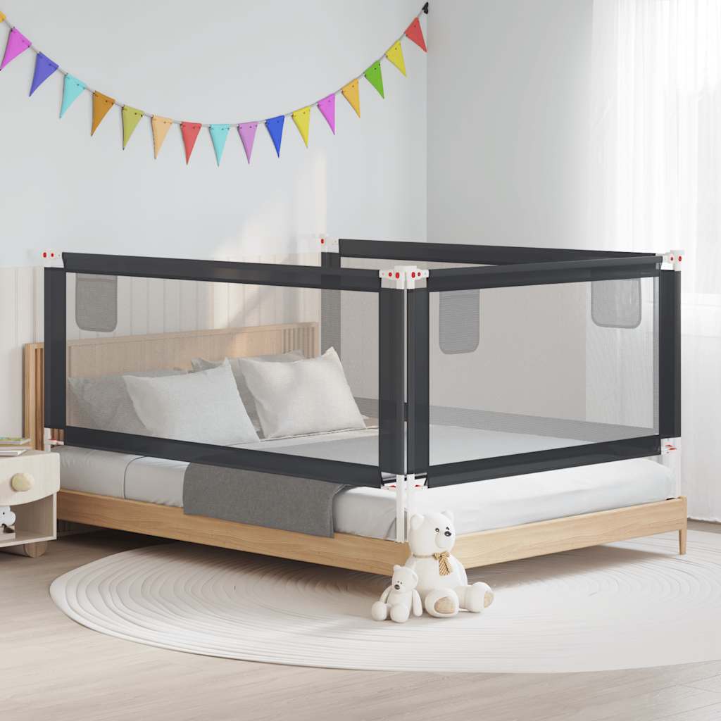 Barra segurança p/ cama infantil tecido 200x25 cm cinza-escuro