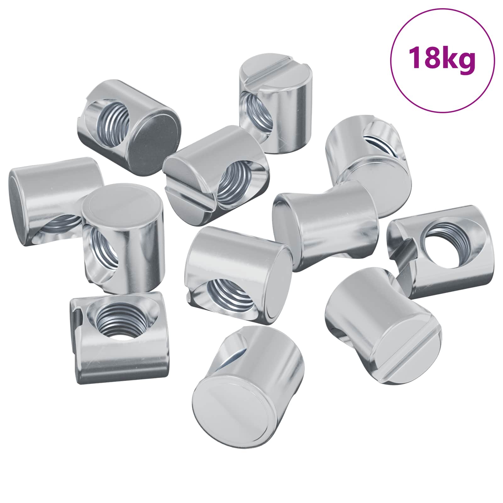 Porcas de barril 4500 unid. prateado m6 x 12 mm metal