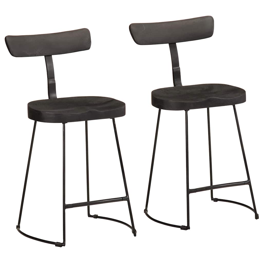 Bancos de bar 2 pcs 49x43x79 cm madeira de mangueira maciça
