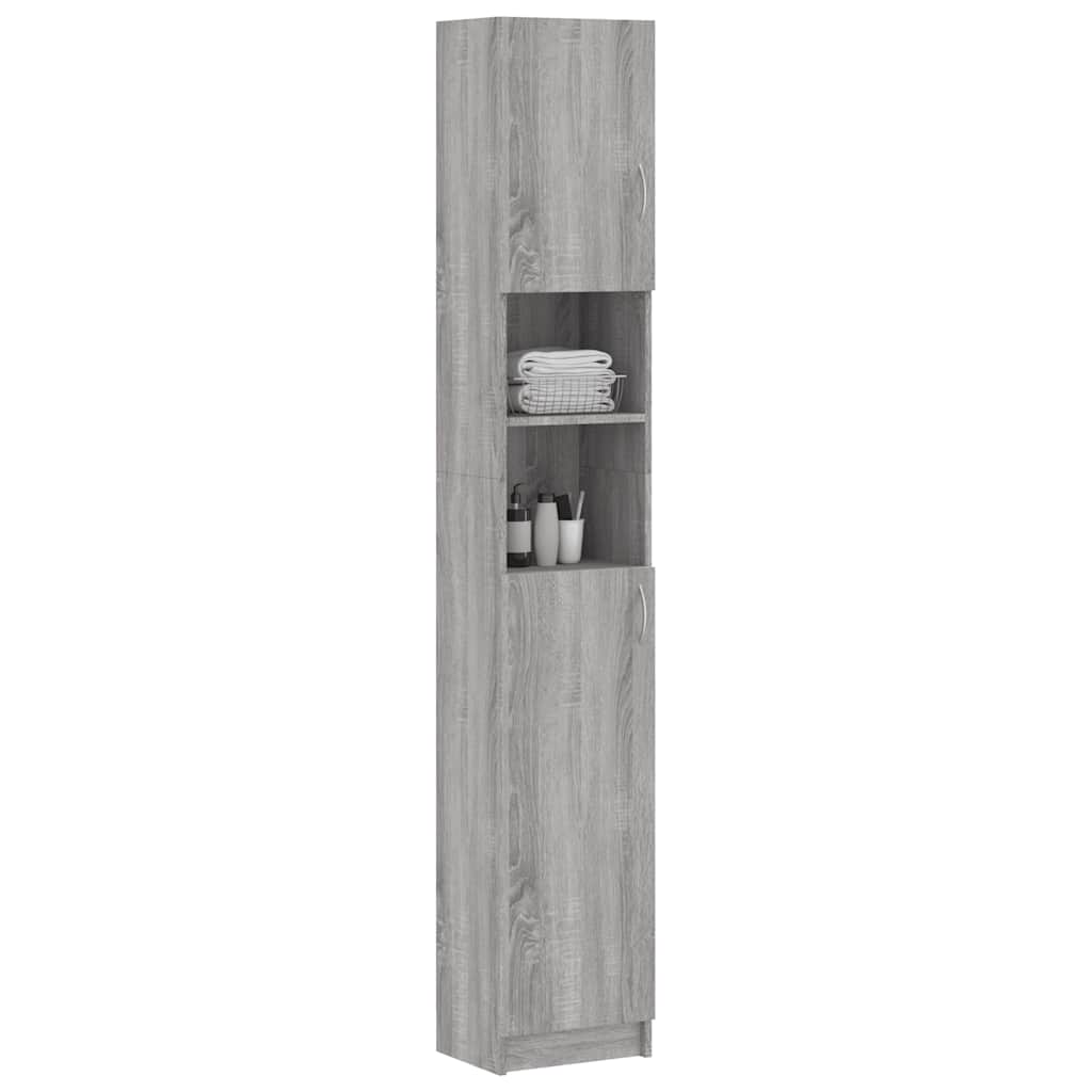 Armário wc 32x25,5x190 cm derivados de madeira sonoma cinza