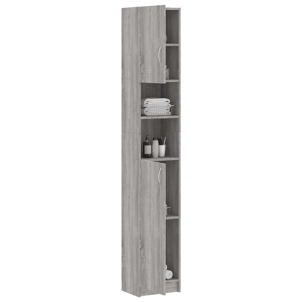 Armário wc 32x25,5x190 cm derivados de madeira sonoma cinza