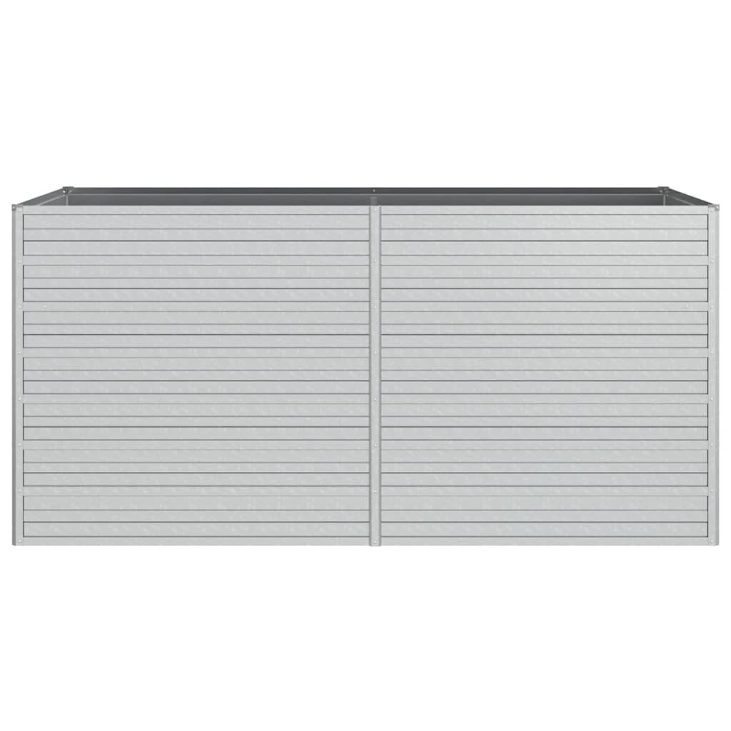 Canteiro elevado de jardim 160x80x77cm aço galvanizado prateado