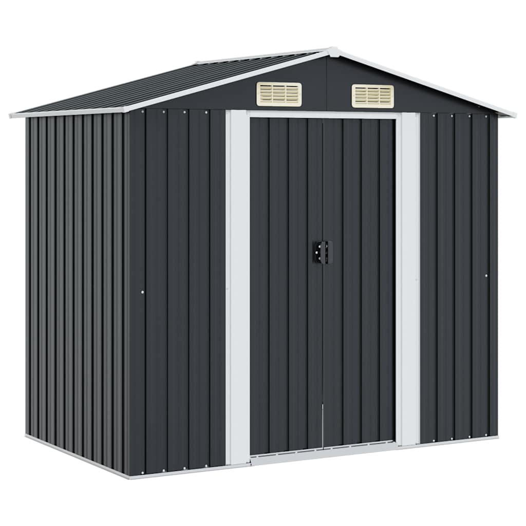 Abrigo de jardim 204x132x186 cm aço antracite