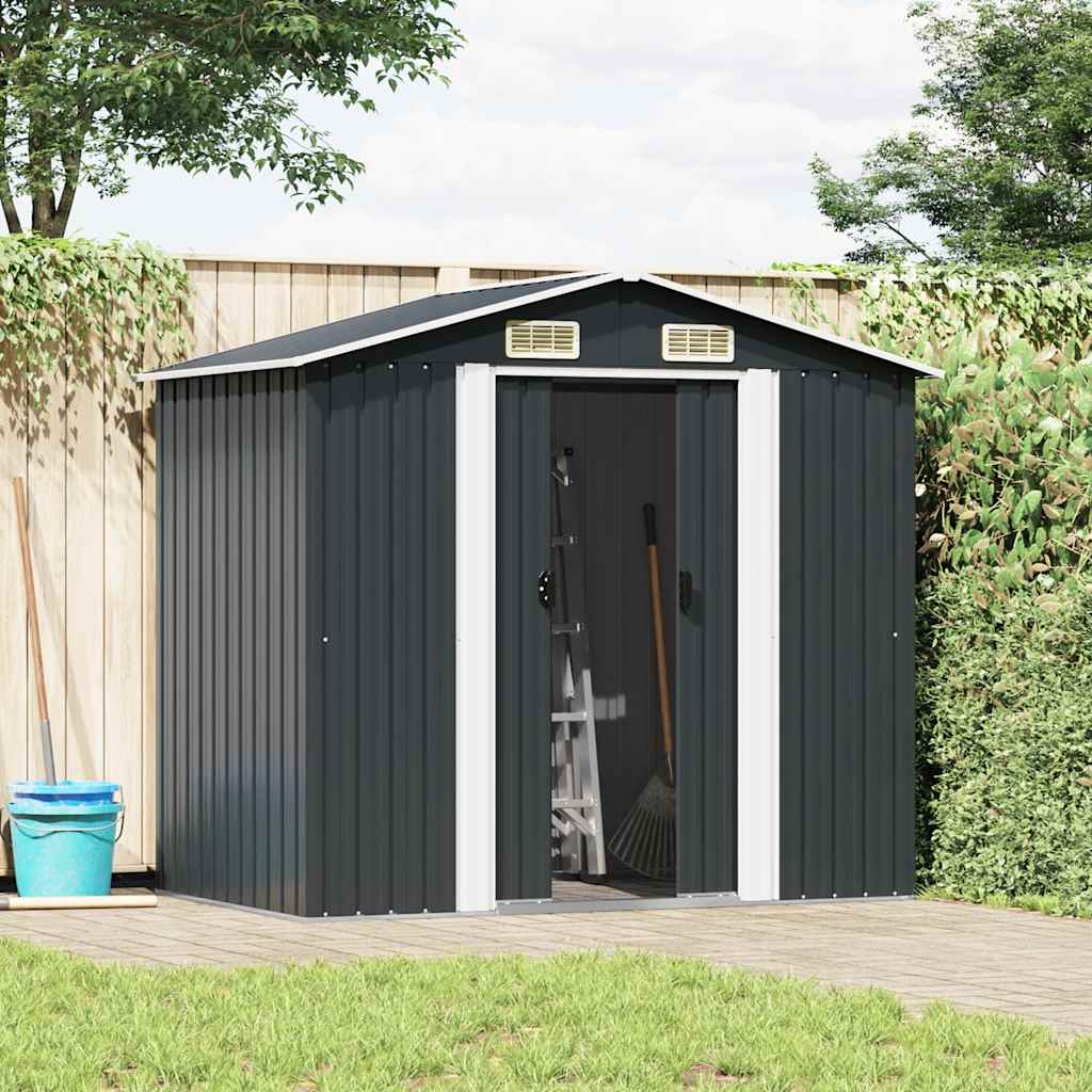 Abrigo de jardim 204x132x186 cm aço antracite