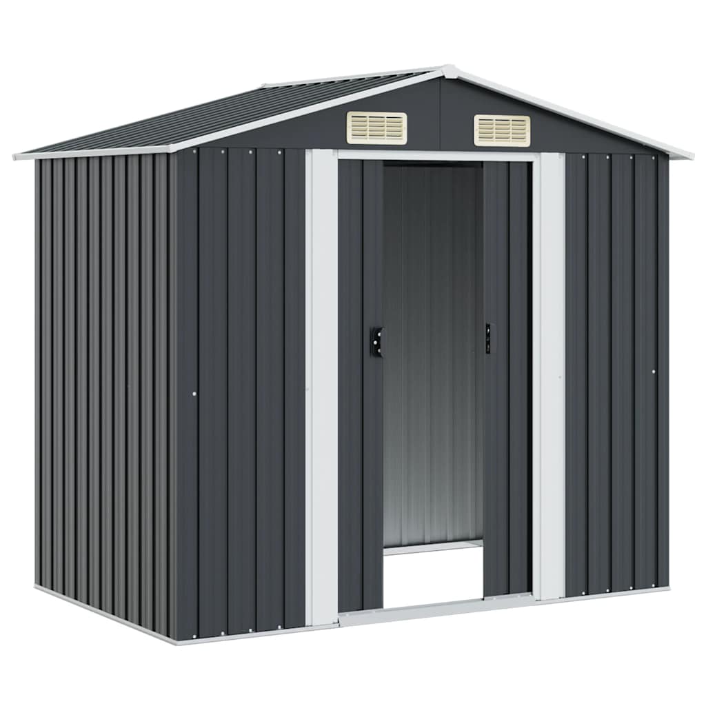 Abrigo de jardim 204x132x186 cm aço antracite