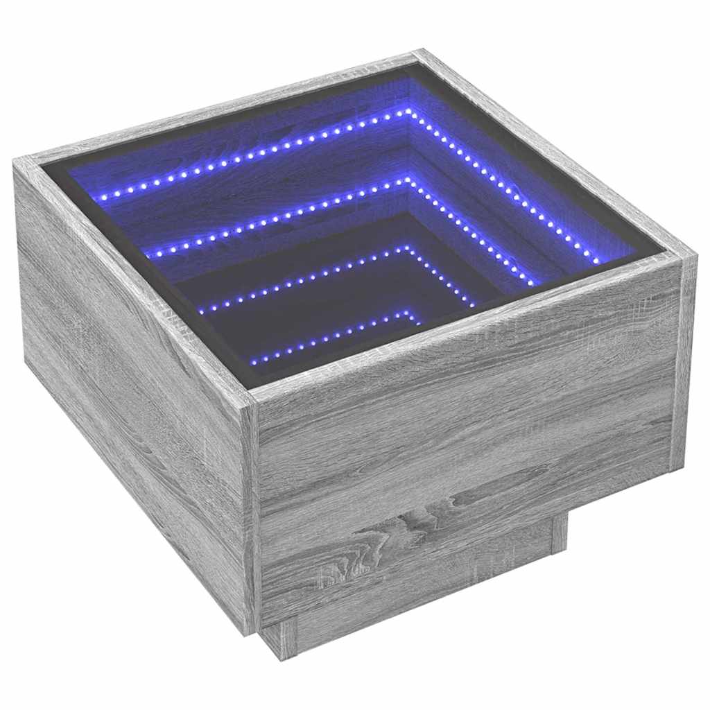 Mesa de apoio c/ leds 40x40x30 cm derivados de madeira