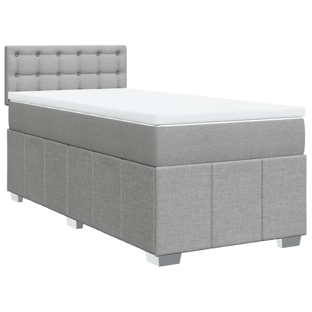 Cama com molas/colchão 80x200 cm tecido cinza-claro