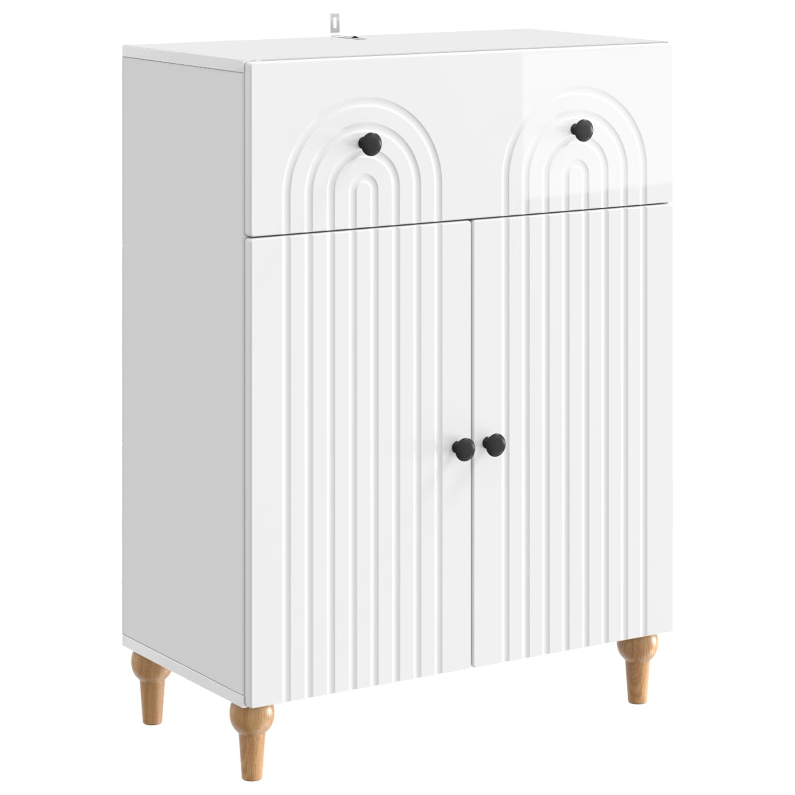 Buffet branco brilhante 66 x 34,5 x 90 cm derivados de madeira