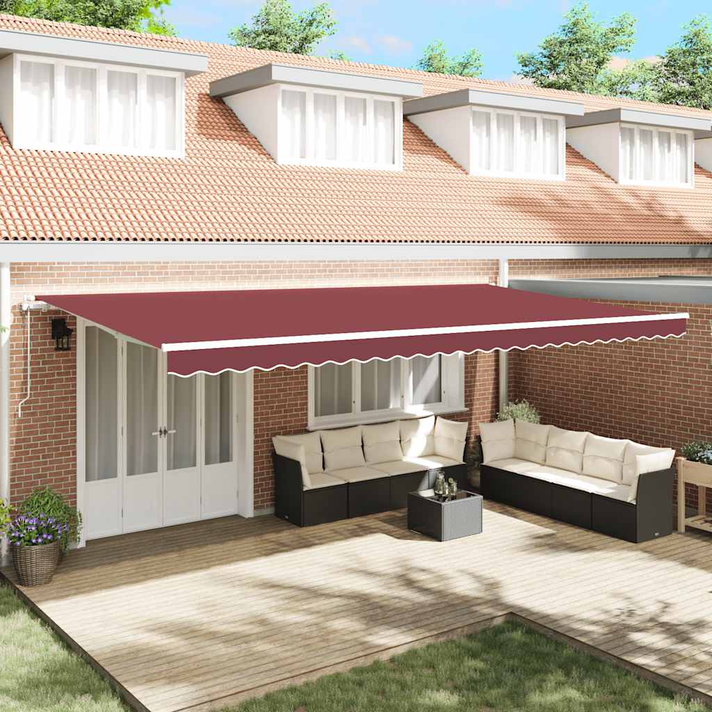 Toldo retrátil automático 600x300 cm bordô