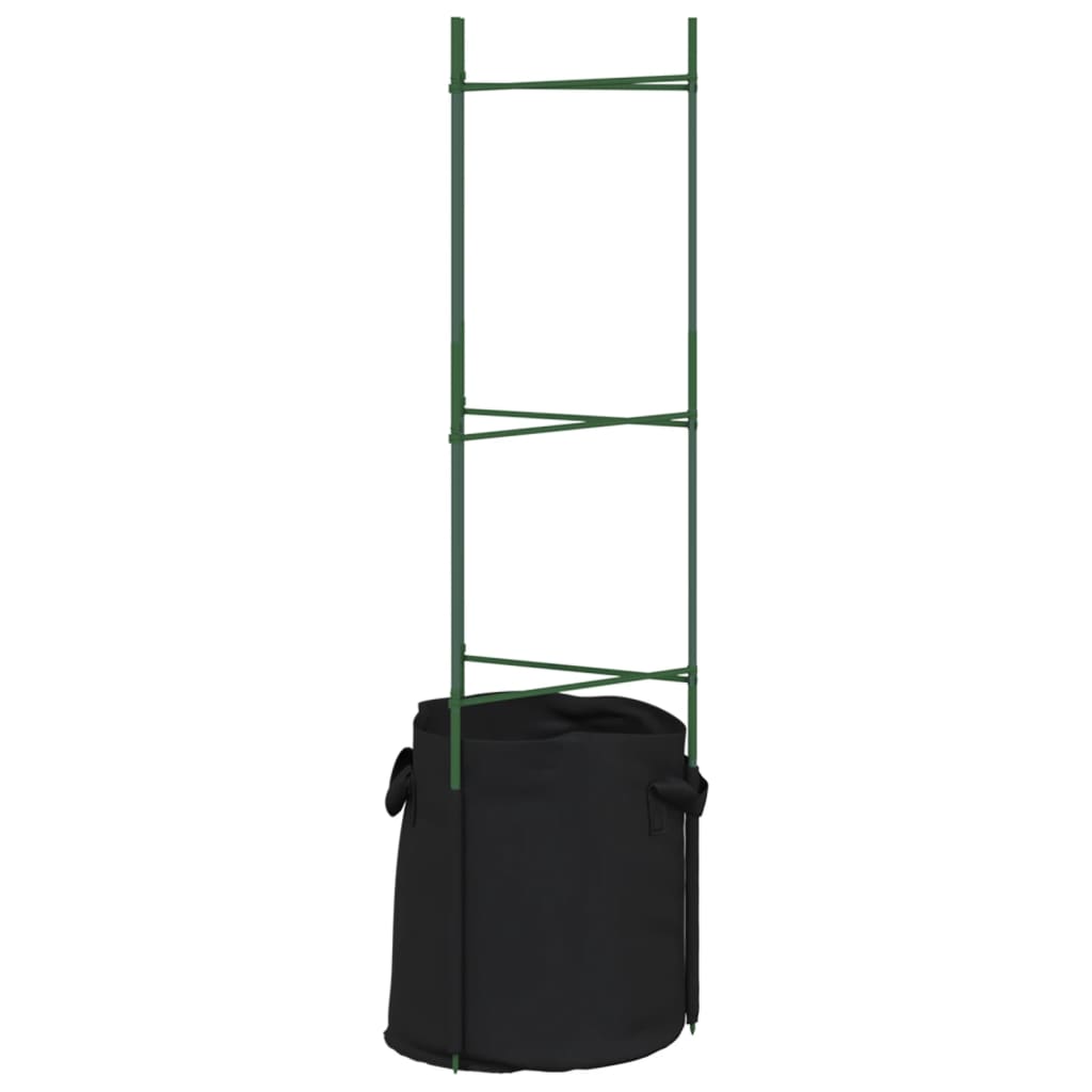 Suportes para tomateiros com sacos 8 pcs 116 cm aço e PP