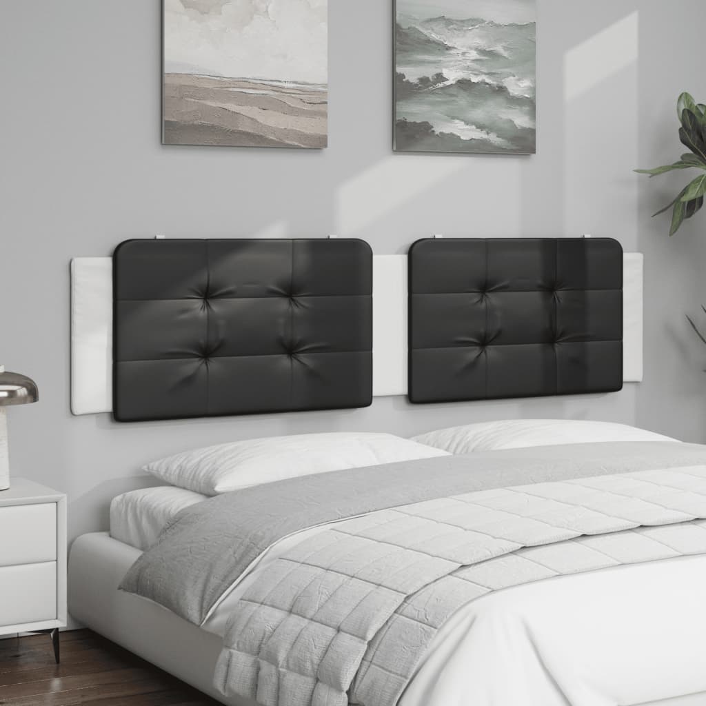 Almofadão de cabeceira zadar 200 cm couro artificial preto e branco