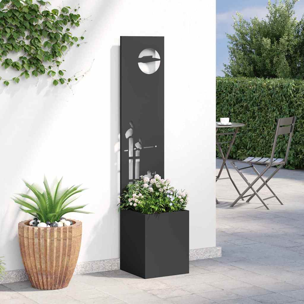 Tela de privacidade para jardim fretwork preto 32 x 32 x 150 cm