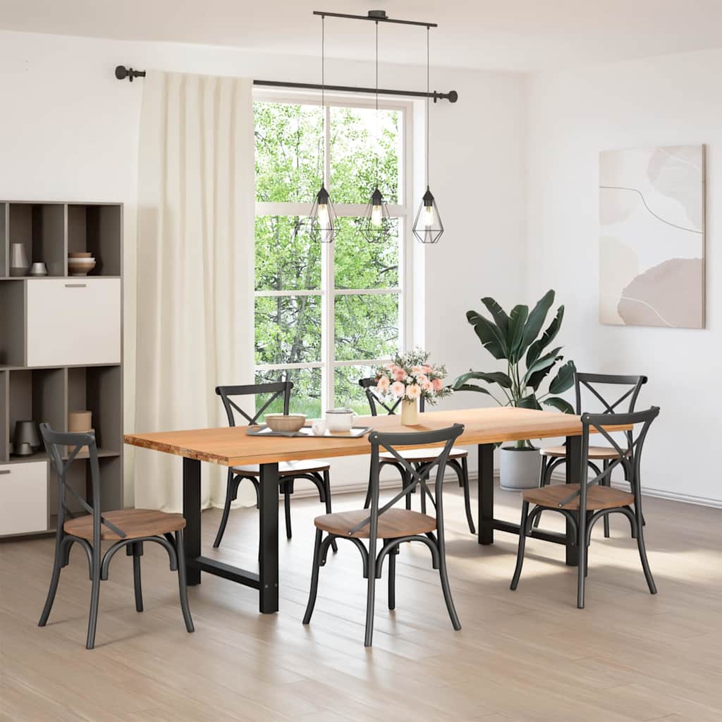 Pés para mesa de jantar pretos 2 peças 80x(72-73) cm aço