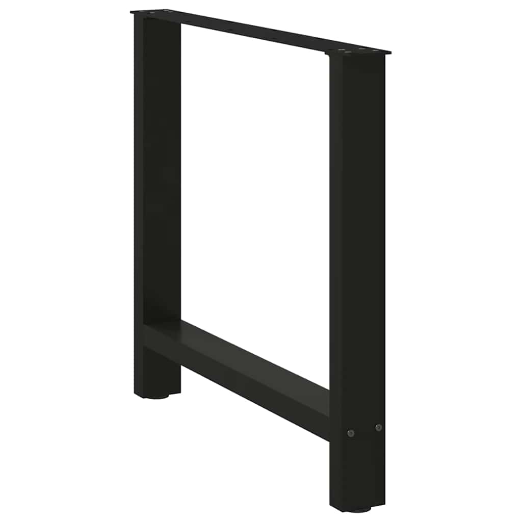 Pés para mesa de jantar pretos 2 peças 80x(72-73) cm aço