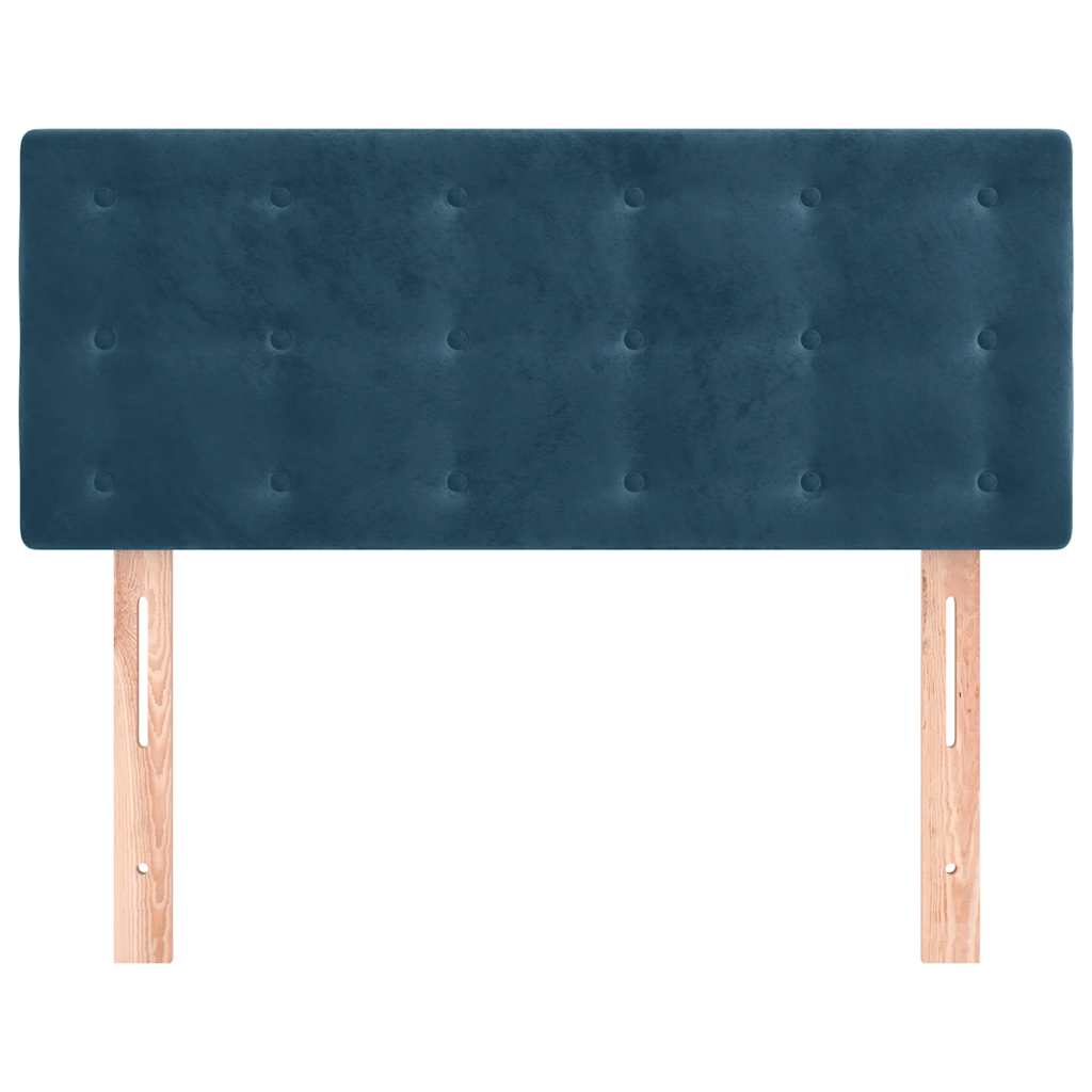 Cabeceira de cama veludo 100x5x78/88 cm azul-escuro