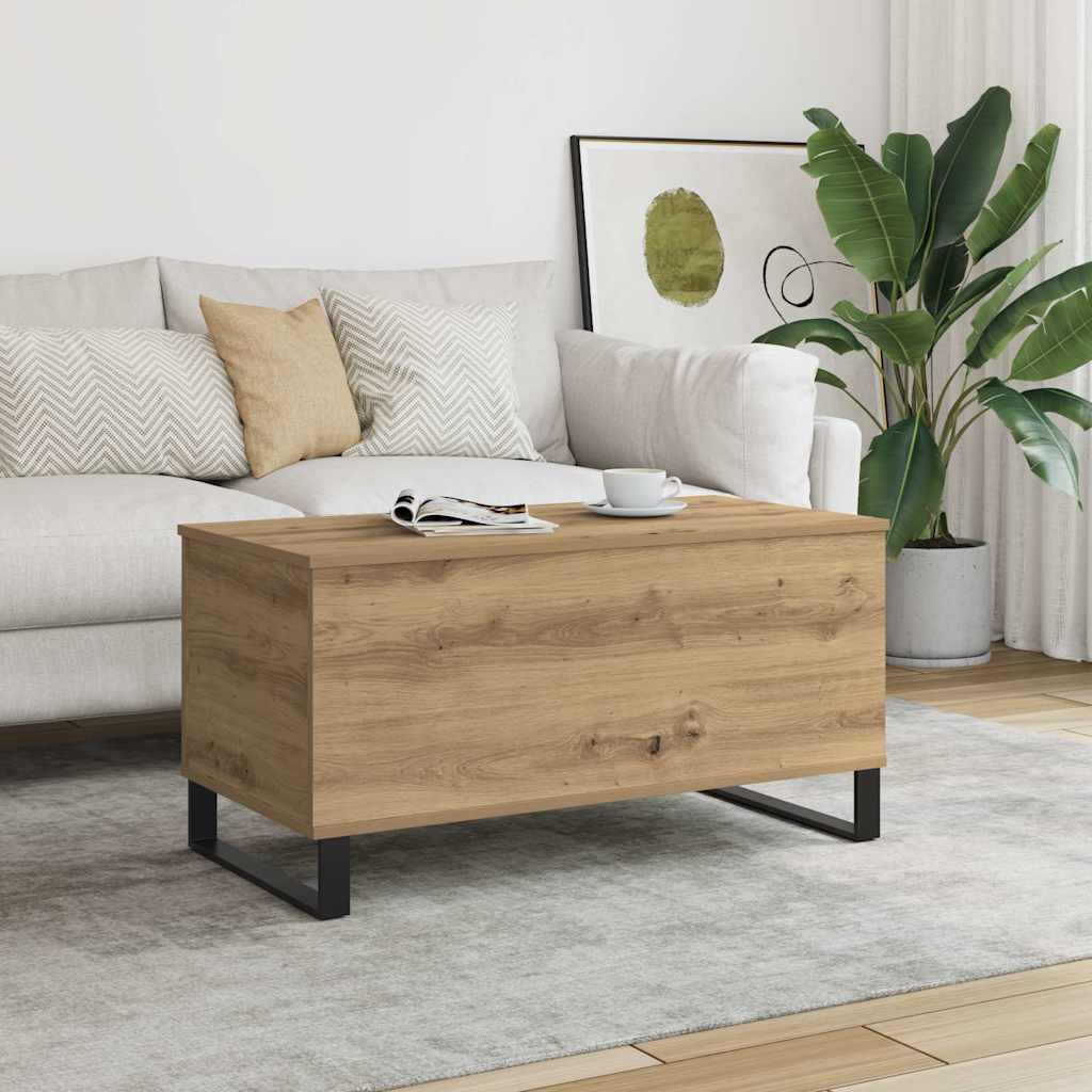 Mesa centro 90x44,5x45 cm derivados madeira carvalho artisiano