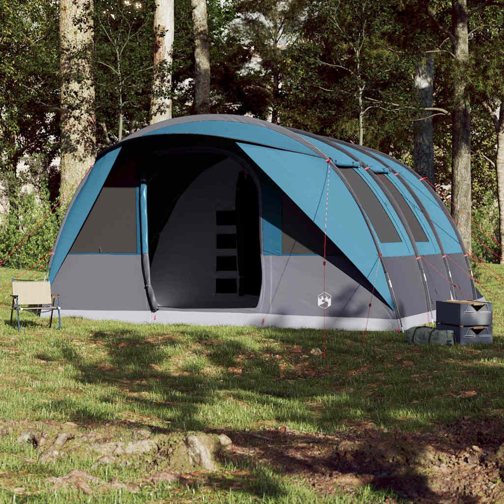 Tenda familiar túnel para 7 pessoas impermeável azul