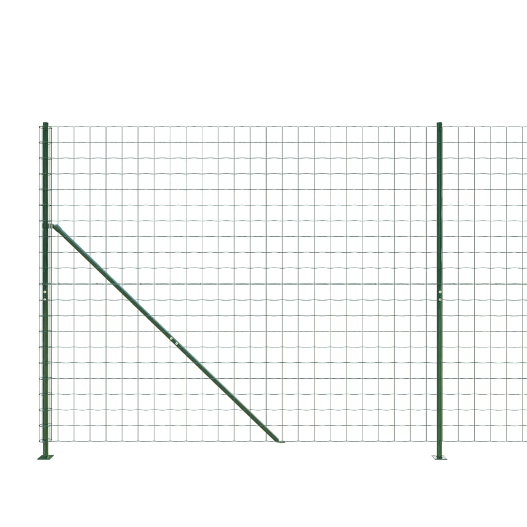 Cerca de malha de arame com flange 1,4x10 m verde