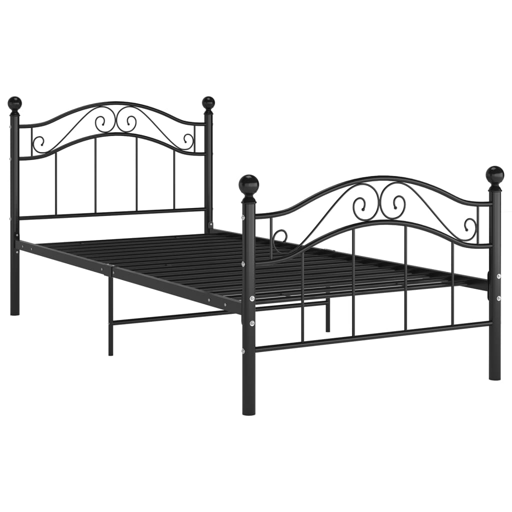 Estrutura de cama 100x200 cm metal preto