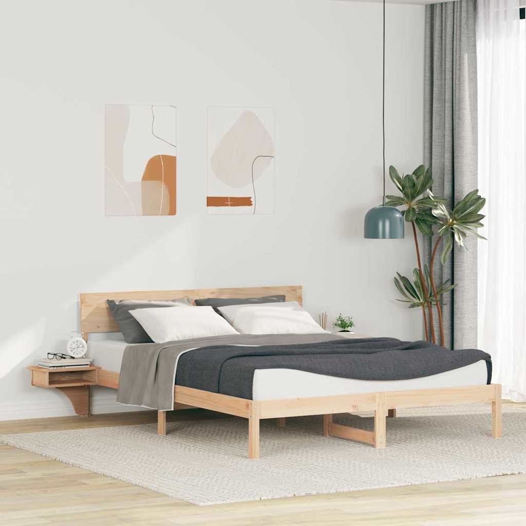 Estrutura da cama com cabeceira castanho 150 x 200 cm