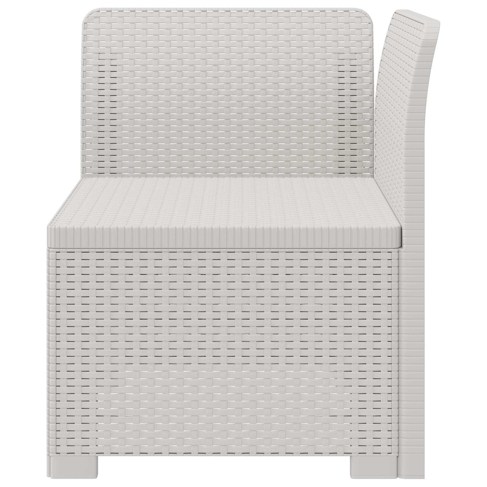 Sofá de jardim 1 lugar look rattan PP branco
