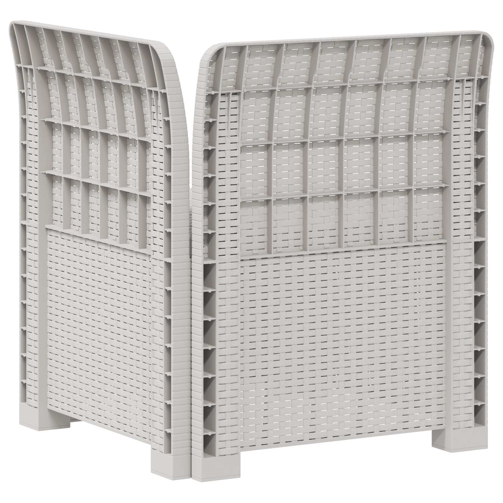 Sofá de jardim 1 lugar look rattan PP branco