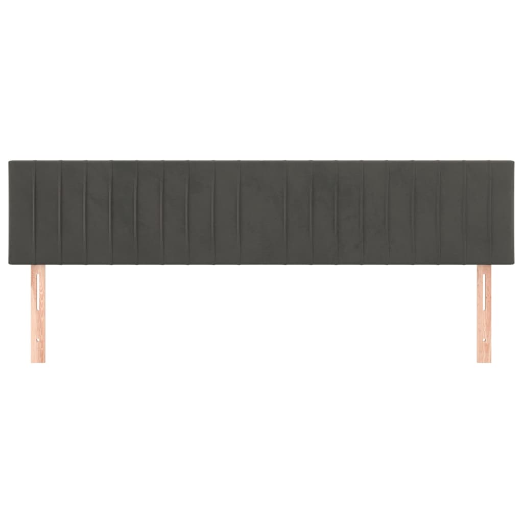 Cabeceiras cinzento-escuro 160x5x78/88 cm veludo