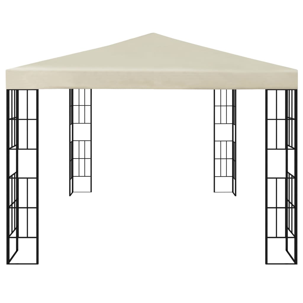 Gazebo com cordões de luzes LED 3x4 m cor creme